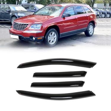 Imagem de Protetores de chuva para Chrysler Pacifica 2004-2008, protetores de viseira de janela fora do canal, defletor de ventilação sombra vento fumaça escura 2005 2006 2007 04 05 06 07 08, montagem externa
