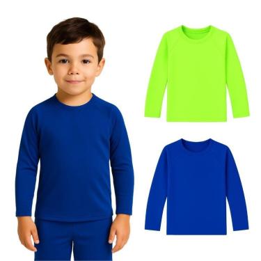 Imagem de Kit 2 Camisetas Manga Longa Infantil Menino Proteção Solar-Masculino