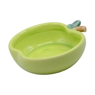 Imagem de PENCK Tigela pequena de cerâmica para comida de porquinho-da-índia para hamsters, tigela de comida e água, furão, rato, chinchila, coelho, alimentador de animais jovens (verde)