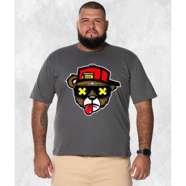 Imagem de Camiseta Plus Size Premium Estampada Algodão Boné Bolado 3.0, Grafite,