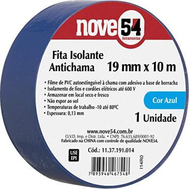 Imagem de Fita isolante, 19 mm x 10 m, azul, Nove54
