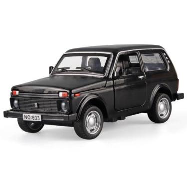 Imagem de Modelo de carro fundido sob pressão Lada Jeep em escala 1:32 com luzes