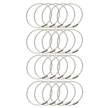 Imagem de Pacote com 20 chaveiros de fio de aço inoxidável porta-chaves de cabo de aeronave para pendurar etiquetas de identificação ou etiquetas de bagagem, 15 cm 1,5 mm
