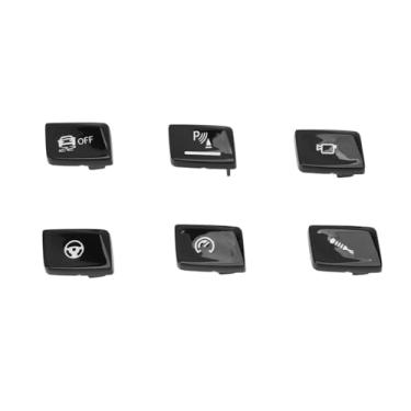 Imagem de Jiawu Tampa do Botão do Painel Interruptor de Mudança de Marcha, Elegante, Durável, Substituição, 6 Unidades, para M3 F80 M4 F82, Direção Esquerda (Preto)