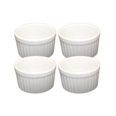 Imagem de 4 Ramequim Porcelana Branca Molheira 90 Ml Porta Vinagrete - Armazém d