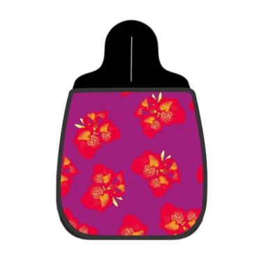 Imagem de Lixeira De Carro Organizador Lixinhocar Flores Vermelhas Fundo Roxo