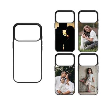 Imagem de Aeromeda 5 peças de capa de telefone em branco de sublimação compatível com iPhone 17 Series, capa protetora de policarbonato rígido TPU macio de alumínio para impressão personalizada preta (iPhone