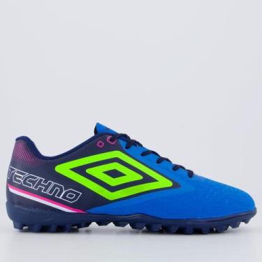 Imagem de Chuteira Umbro Techno II Society Marinho e Verde, 40