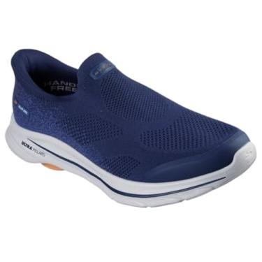 Imagem de Skechers Tênis masculino Go Walk 8 Pelayo Hands Free Slip-in, Azul-marinho/laranja, 45