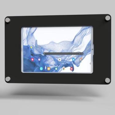 Imagem de TABcare Suporte de parede acrílico flutuante sem moldura com suporte de metal para tablet Samsung Galaxy (preto, A9 A11 8.7)