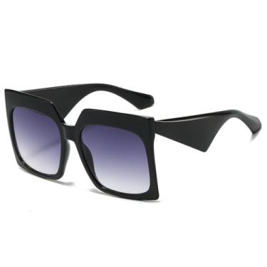 Imagem de Óculos de Sol UV400 - Tamanho Grande com Estampa de Leopardo Degradê para Homens e Mulheres, Ideais para Esportes ao Ar Livre, Corrida e Ciclismo, Preto