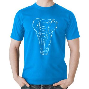 Imagem de Camiseta Algodão Elefante Traços - Foca na Moda, Azul, M