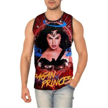 Imagem de Camiseta Regata Mulher Maravilha Liga Da Justiça Ref:374, Preto, XG