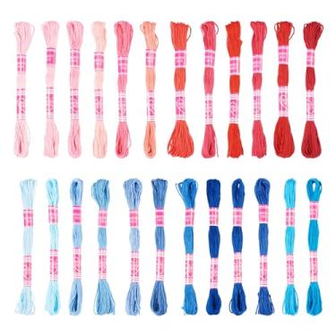 Imagem de 24 novelos cor gradiente bordado fio dental 1 mm 8 camadas polialgodão cruz ponto cruz pulseiras amizade fio fio bordado 8,75 jardas/novelo