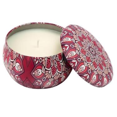 Imagem de Vela Perfumada em Lata Decorativa, Design Floral, Cera, 4cm x 6cm, Queima 14 Horas, Vela Perfumada Lata Decorativa Decoração Presentes