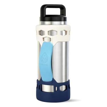 Imagem de REUZBL Protetor de Manga de Silicone com Alça para Yeti Rambler Flask, 26oz 36oz, Beach, 36oz