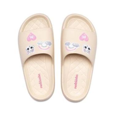 Imagem de Chinelo Slide Infantil Molekinha Aplicações Eva Creme-Feminino
