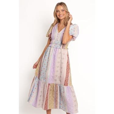 Imagem de Petal & Pup Vestido midi feminino Verona Patchwork, Botânico multi, GG