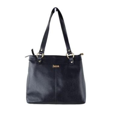 Imagem de Bolsa Feminina Roma Ombro Couro Lisa Preta - 1615-Feminino