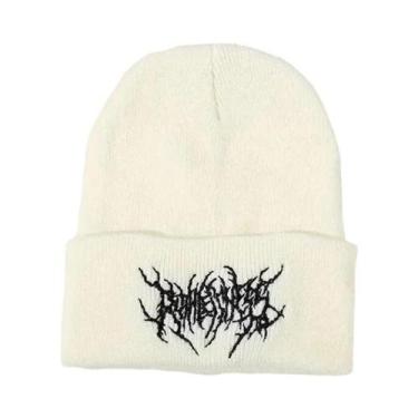 Imagem de Toucas De Inverno Unissex Quentes, Estilo Gótico Punk, Gorro De Malha 