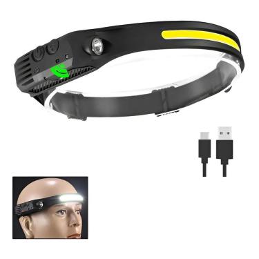 Imagem de Lanterna De Cabeça Led Recarregavel Fita Ajustavel Usb Cor D