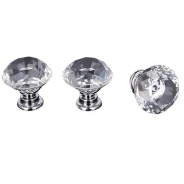 Imagem de CXYFQUUK Puxador de cristal de 30 mm acrílico para guarda-roupa, janela de loja, gaveta de orifício único, ferragens domésticas, 2 peças