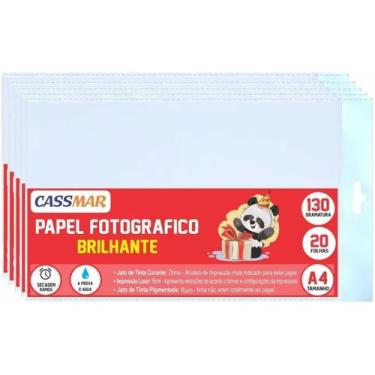 Imagem de Papel Fotográfico 130g Brilhante A4 210x297mm Cassmar 100 Fls
