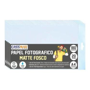 Imagem de Papel Fotográfico Matte Fosco A4 180g Cassmar 100 fls