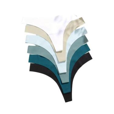 Imagem de Conjunto De 6 Calcinhas G-String De Seda Gelada Sem Costura Para Mulhe