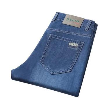 Imagem de Calças Jeans Slim Fit Em Lyocell Para Homens, Confortáveis E Elásticas