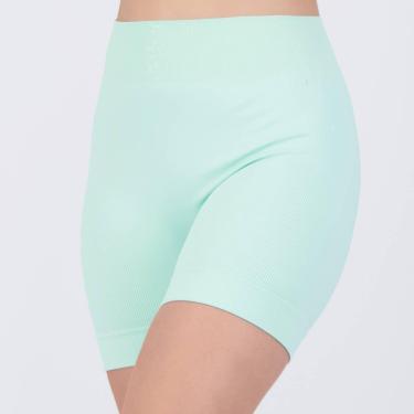 Imagem de Shorts Canelado Selene Sem Costura Feminino Verde Claro-Feminino