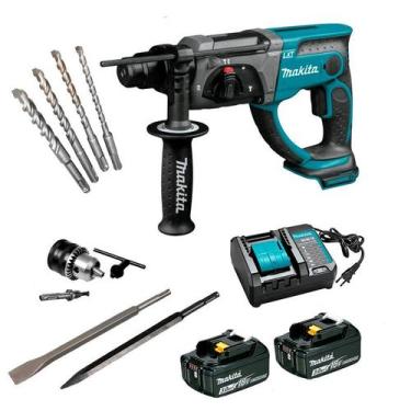 Imagem de Martelete comb Makita DHR202Z 18V + 2Bat 3ah + Acessórios