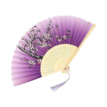 Imagem de Leque De Dança Elegante Com Cabo De Madeira E Franjas Para Mulheres, E