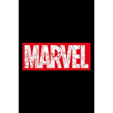Imagem de Camiseta Marvel Logo Rascunho - Piticas, G2, Preto, Unissex