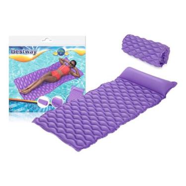 Imagem de Colchão Flutuante Boia Inflável Com Travesseiro Bronzeador - Bestway