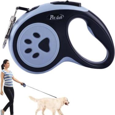 Imagem de Coleira Retrátil com Trava de Segurança Pet Guia com Passeios Pets Cãe