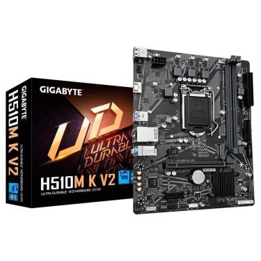 Imagem de Placa Mãe Gigabyte H510m K V2, Intel LGA 1200, Micro ATX, DDR4, HDMI, M.2 - 9MH51MKV2-00-G10-Unissex