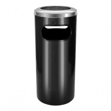 Imagem de Cinzeiro Lixeira Plástica Com Aro Em Aço Inox 50 Litros