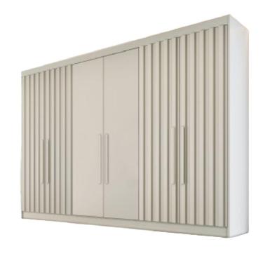 Imagem de Guarda Roupa 6 Portas Potente 4 Ripado 100% Mdf Off White