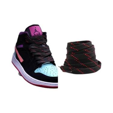 Imagem de Cadarços Elásticos De Cores Mistas Para Tênis AF1 AJ 100 120 140CM Cad