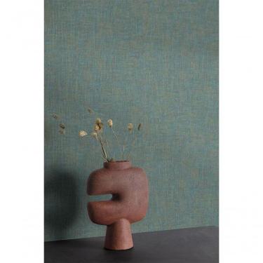 Imagem de Papel De Parede Muse Têxtil Verde E Marrom Com Brilho Mu1106