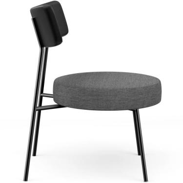 Imagem de Kit 02 Poltronas Decorativas Sala De Estar Londres L02 Couríssimo Preto Linho Cinza Escuro - Lyam