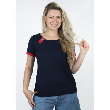 Imagem de Blusa Manga Curta Pau a Pique Náutica Azul Marinho
