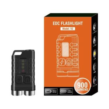 Imagem de Lanterna EDC Super Brilhante De 900 Lumens V3, Luz De Chaveiro USB Tip