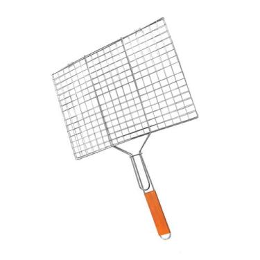 Imagem de Grelha Dupla Churrasco Para Frango Carnes Peixes 60 X 40cm - New Saint