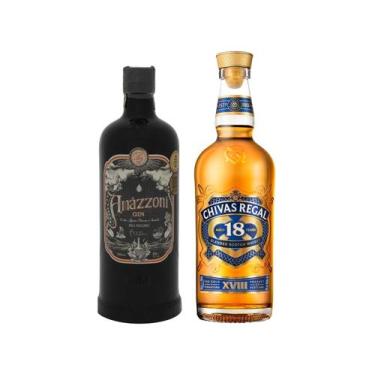 Imagem de Kit Whisky Chivas Regal 18 Anos Blended Escocês  - 750ml + Gin Amázzon