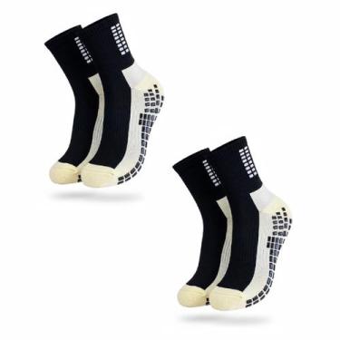 Imagem de Kit 2 Pares Meia Socks Antiderrapante Futebol Contra Torções - Areia E