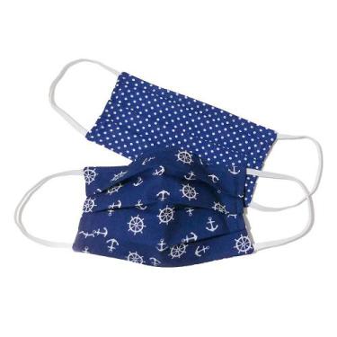 Imagem de Máscara de proteção facial em tecido estampado infantil 2 camadas 100%