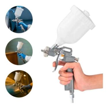 Imagem de PISTOLA DE PINTURA 600ml COM PULVERIZAÇÃO AJUSTÁVEL BICOS 1.2 mm, 1.5 