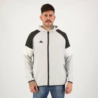 Imagem de Jaqueta Kappa Quebra Vento Witz Cinza e Branca-Masculino
